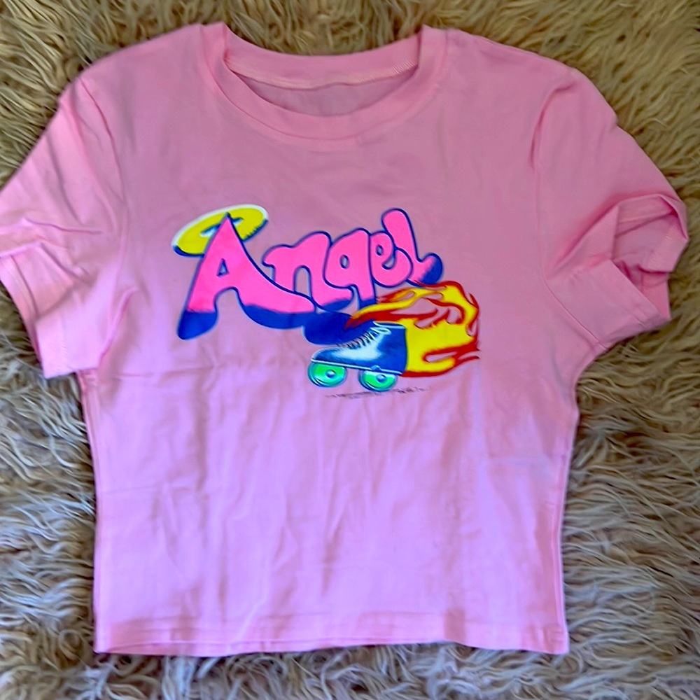 Pink Angle skating 2000s tank top “
